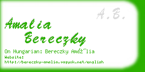 amalia bereczky business card